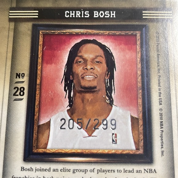 82. Panini COURT KINGS CHRIS BOSH JERSEY CARD-Game worn numbered card 209/299 🔥🔥 - Picture 3 of 4